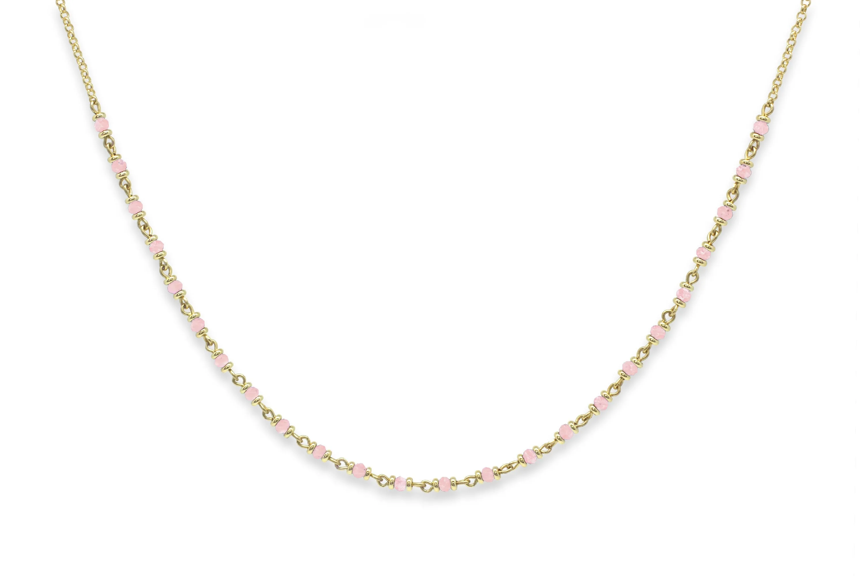 Panacea Rose Quartz Gemstone Gold Necklace