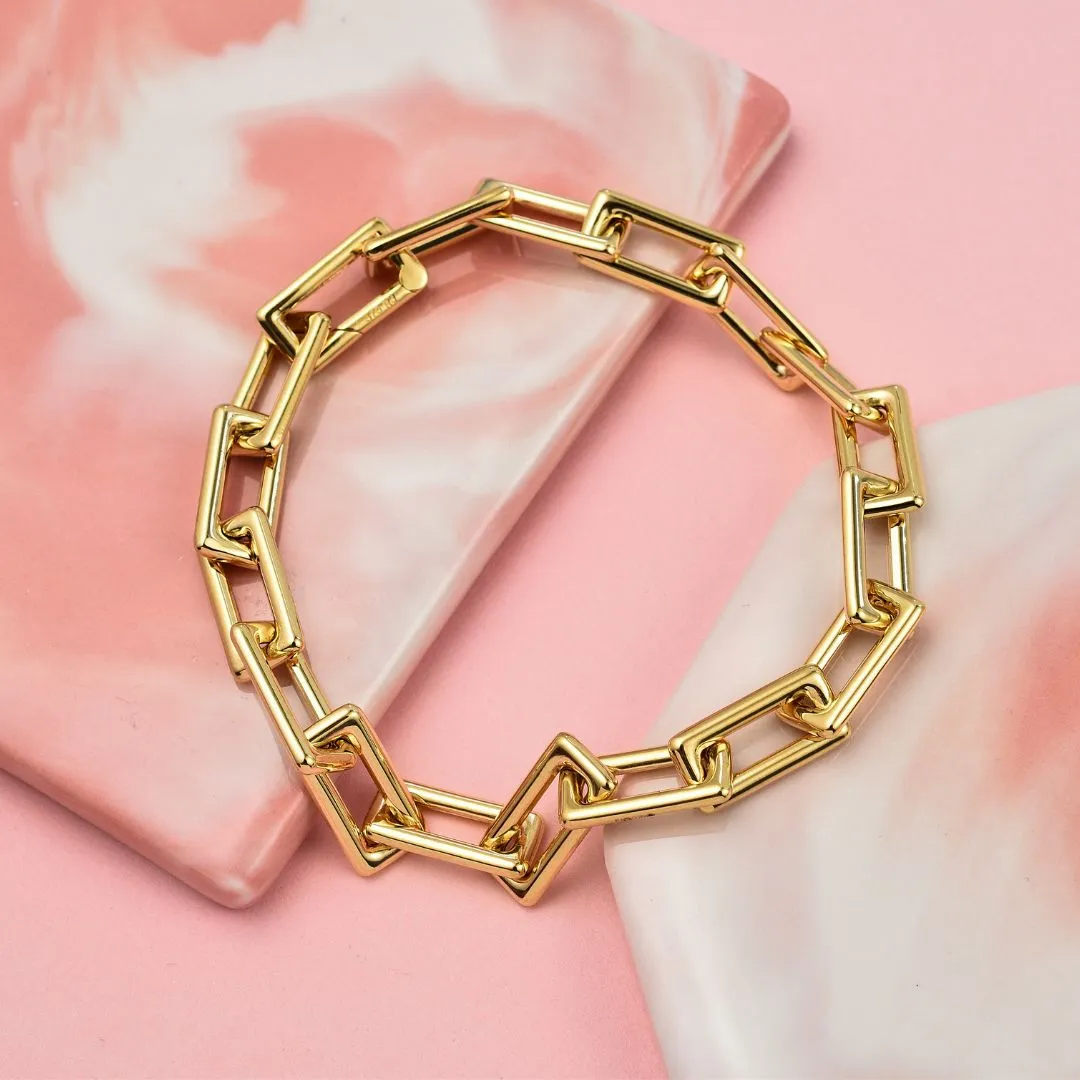 Paperclip 9K Gold Bracelet