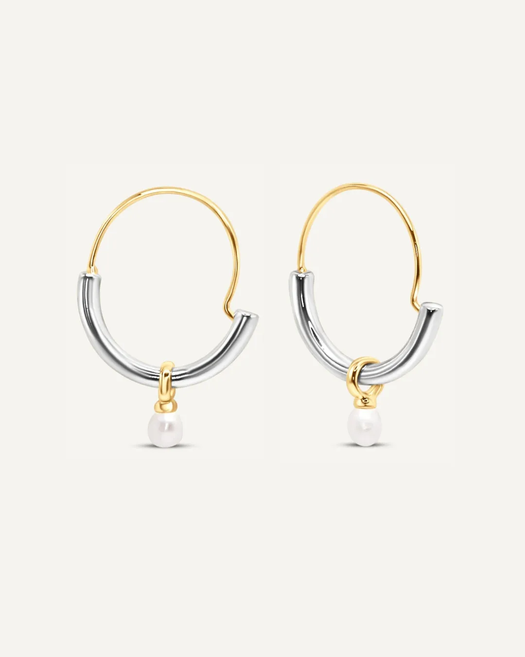 Pearl Orbit Hoop - Gold/Silver