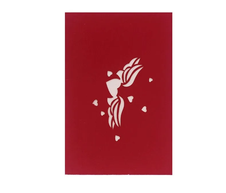 Personalized 3D Pop-Up Heart Romantic Greeting Card-Handmade 'Thinking of You' or 'Congratulations' for a Unique Wedding, Thank You Gift