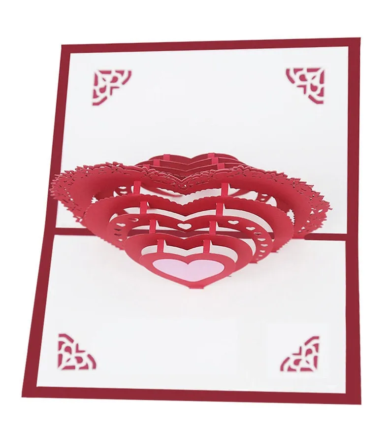 Personalized 3D Pop-Up Heart Romantic Greeting Card-Handmade 'Thinking of You' or 'Congratulations' for a Unique Wedding, Thank You Gift