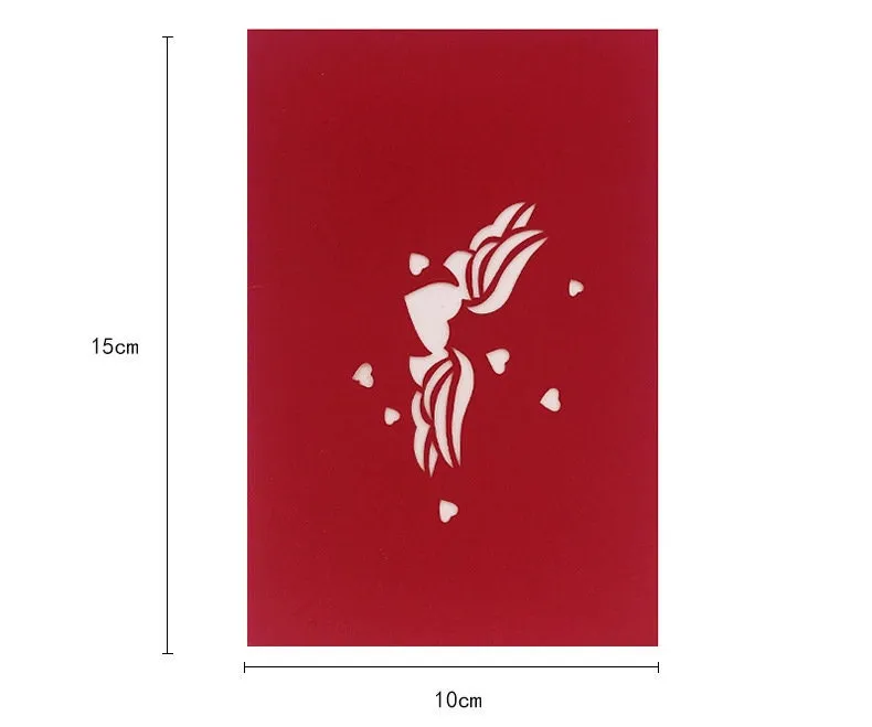Personalized 3D Pop-Up Heart Romantic Greeting Card-Handmade 'Thinking of You' or 'Congratulations' for a Unique Wedding, Thank You Gift