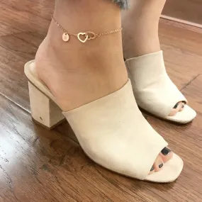 Personalized Double Hearts Initial Anklet