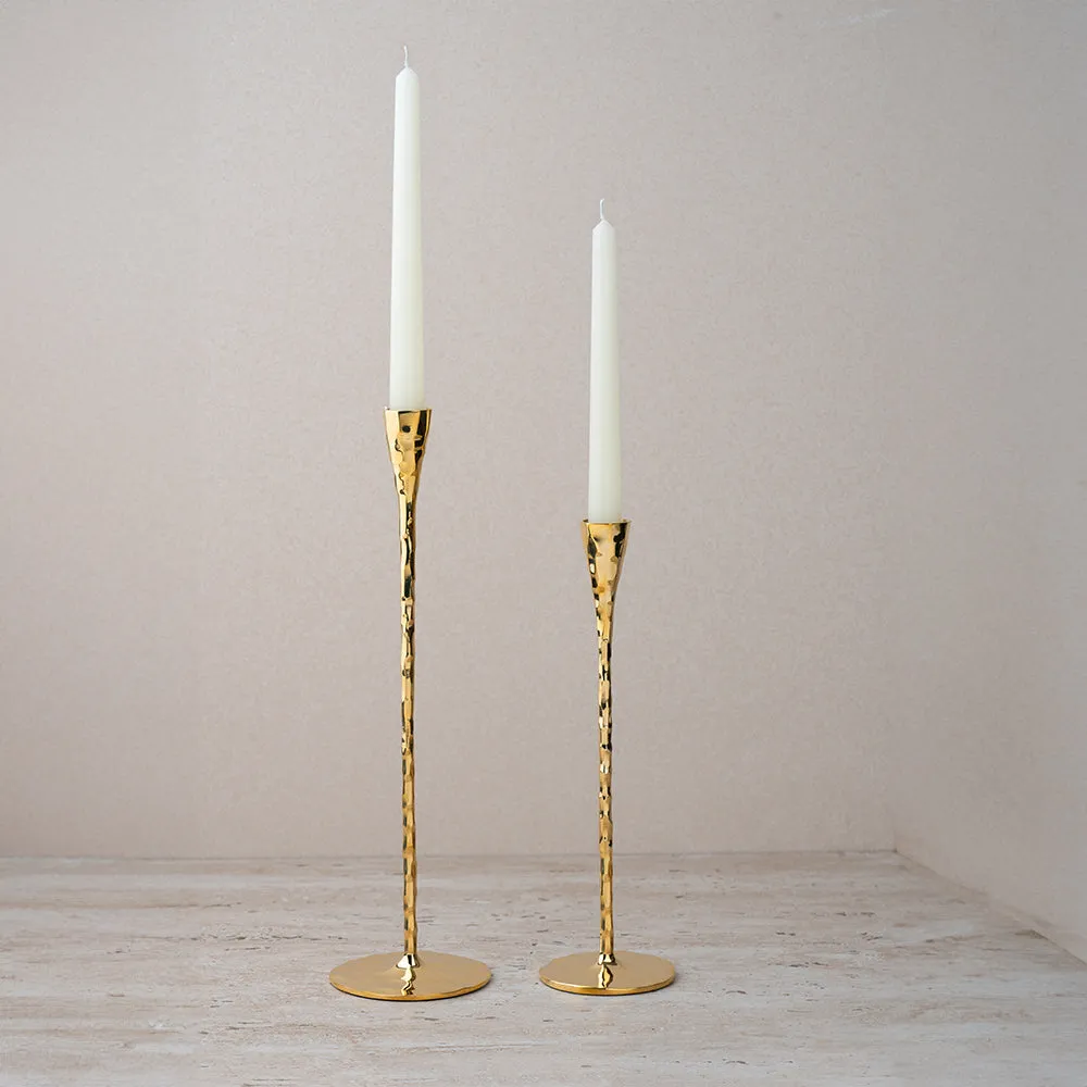 Pinched Brass Candle Holder