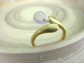 Pink Quartz Gold Plated 925 Sterling Silver Ring