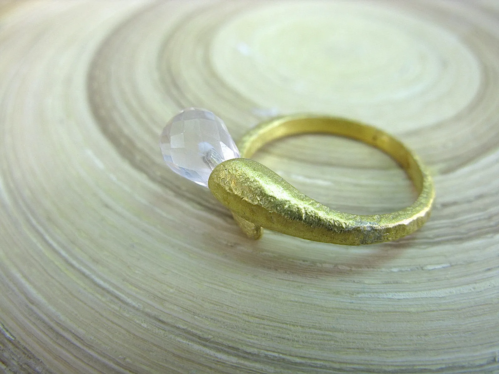 Pink Quartz Gold Plated 925 Sterling Silver Ring