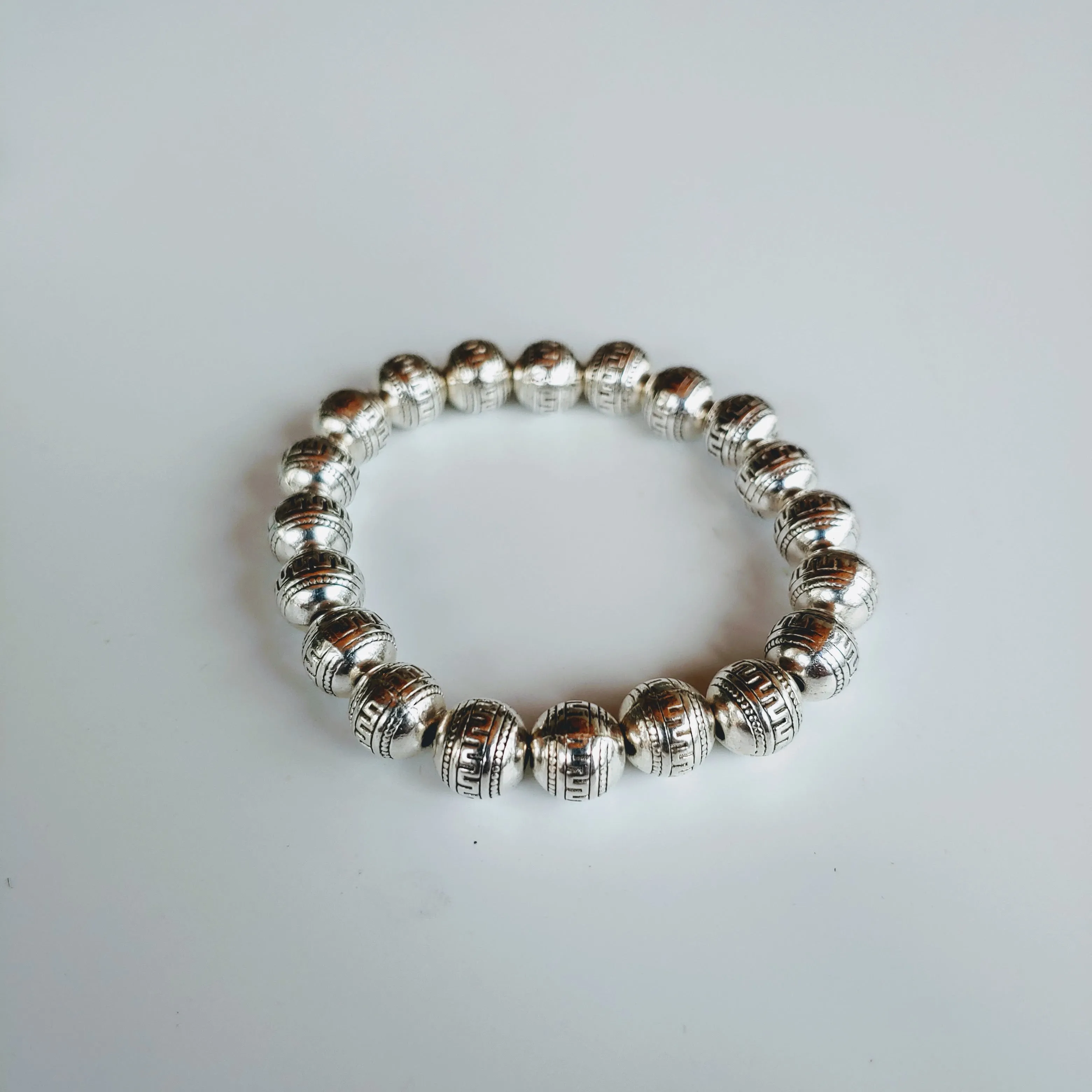 Pink, Silver, White Bracelet Stack Set