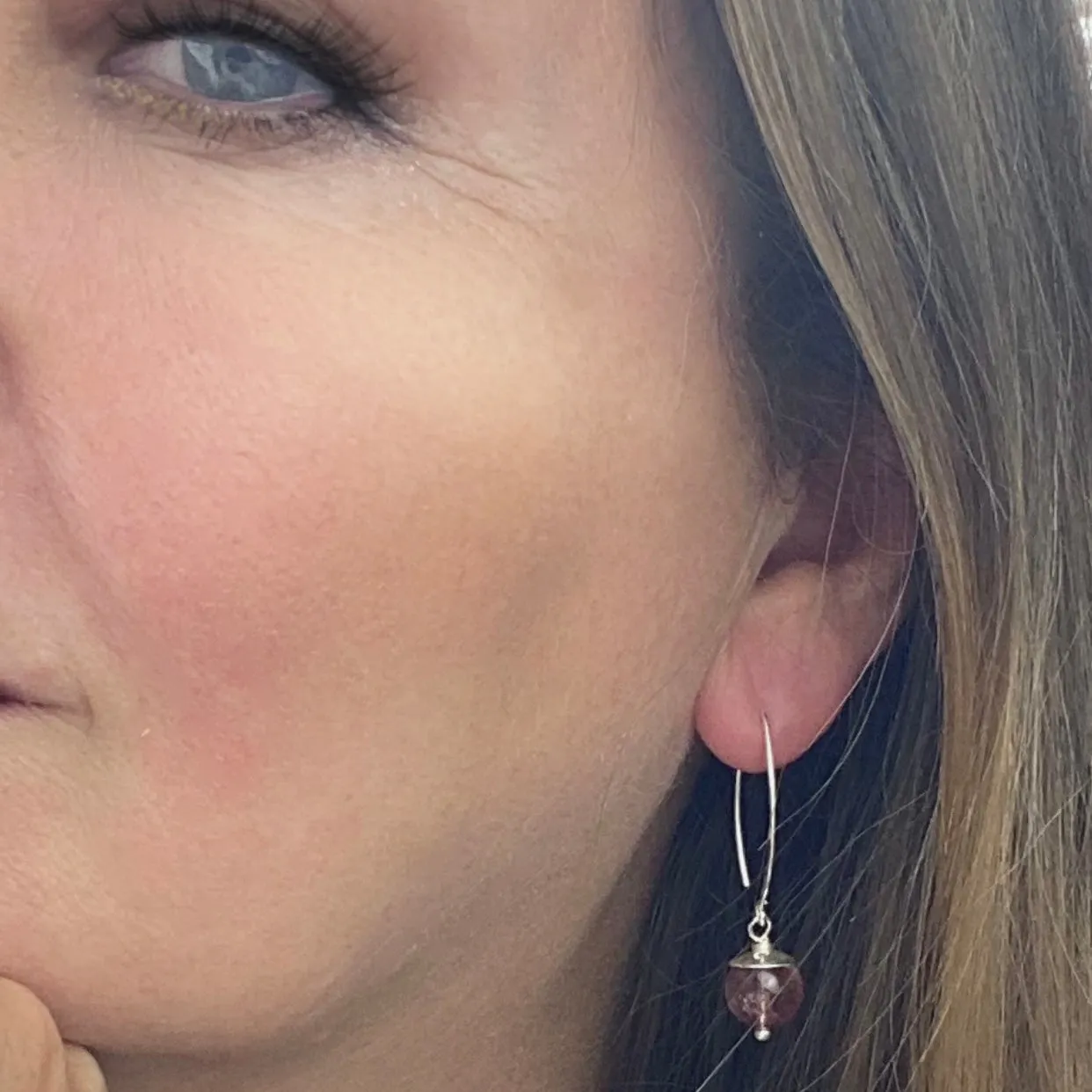 Pop Earrings (Strawberry Quartz) - VE487