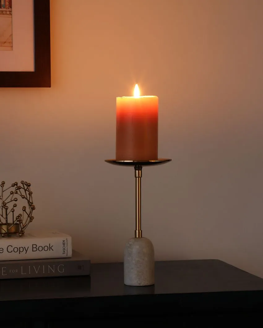 Pri Pillar Aluminium Candle Stand | 4 x 9 inches