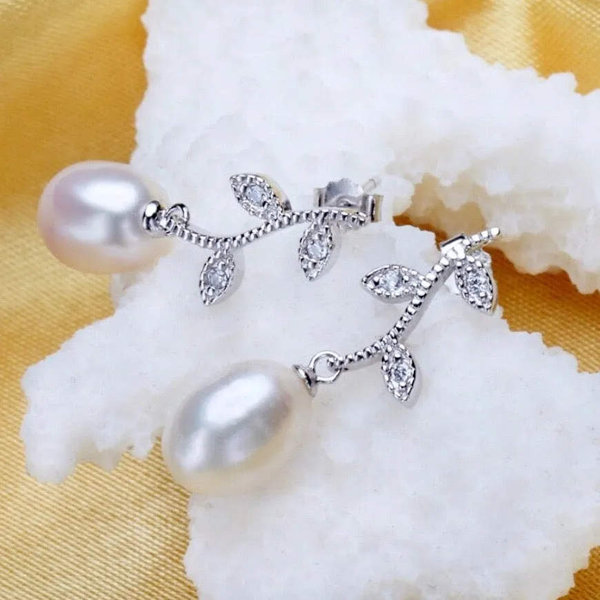 "Doreen" - Sterling Silver and Natural Pearl Bridal Jewelry Set