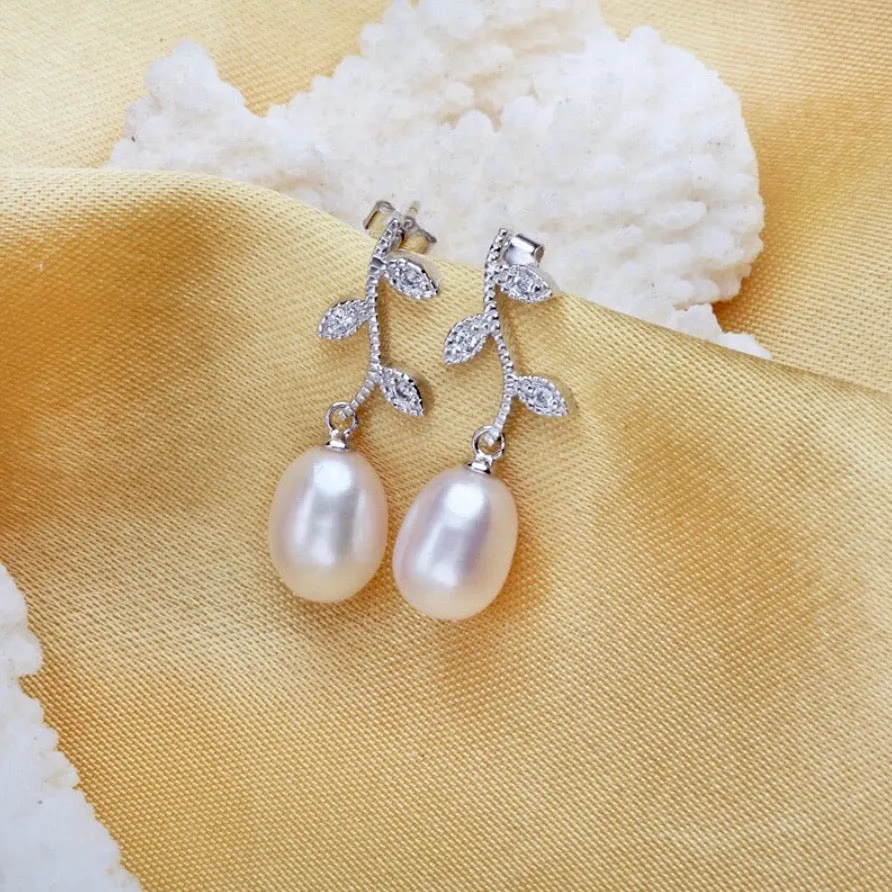 "Doreen" - Sterling Silver and Natural Pearl Bridal Jewelry Set