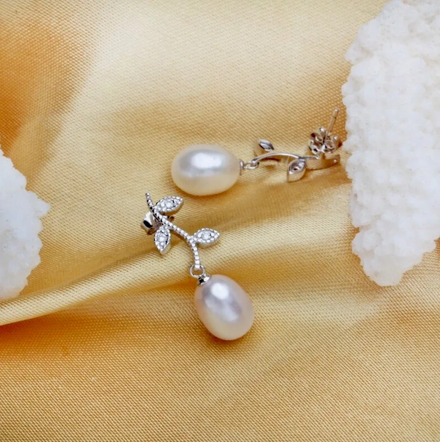 "Doreen" - Sterling Silver and Natural Pearl Bridal Jewelry Set