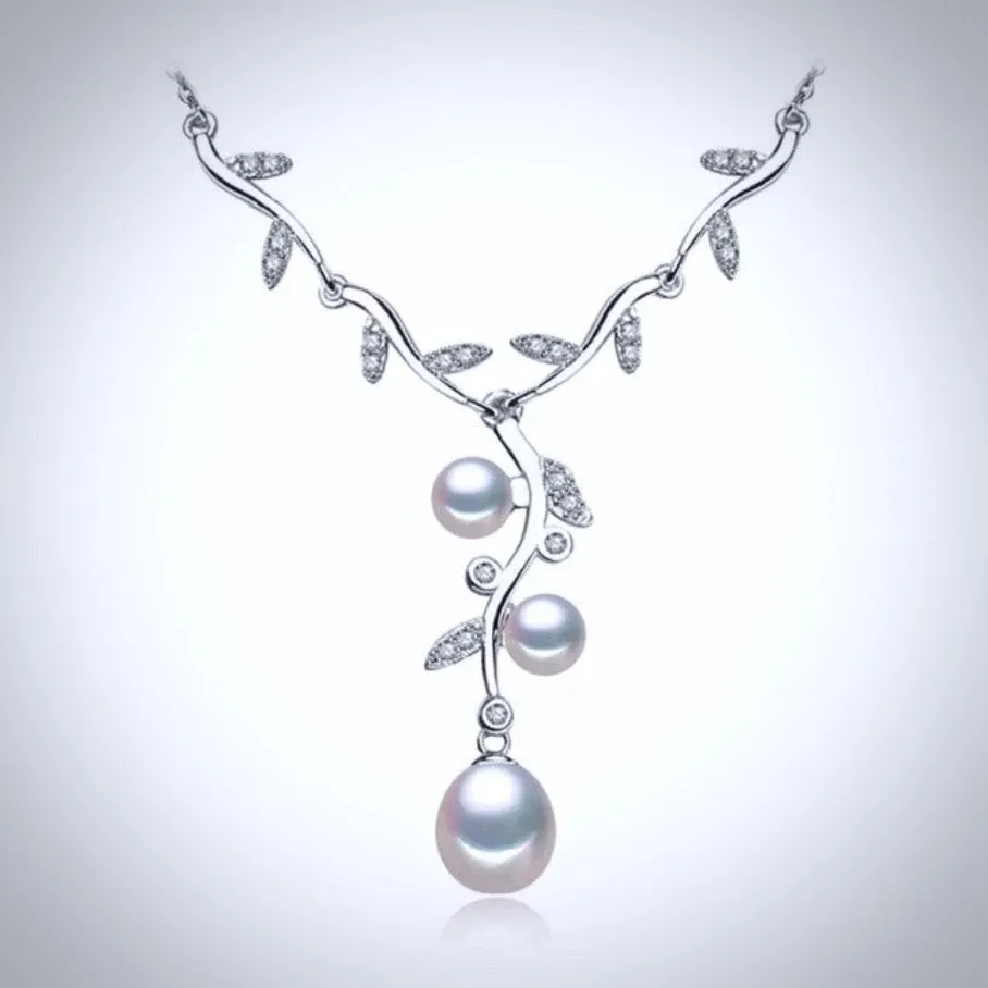 "Doreen" - Sterling Silver and Natural Pearl Bridal Jewelry Set