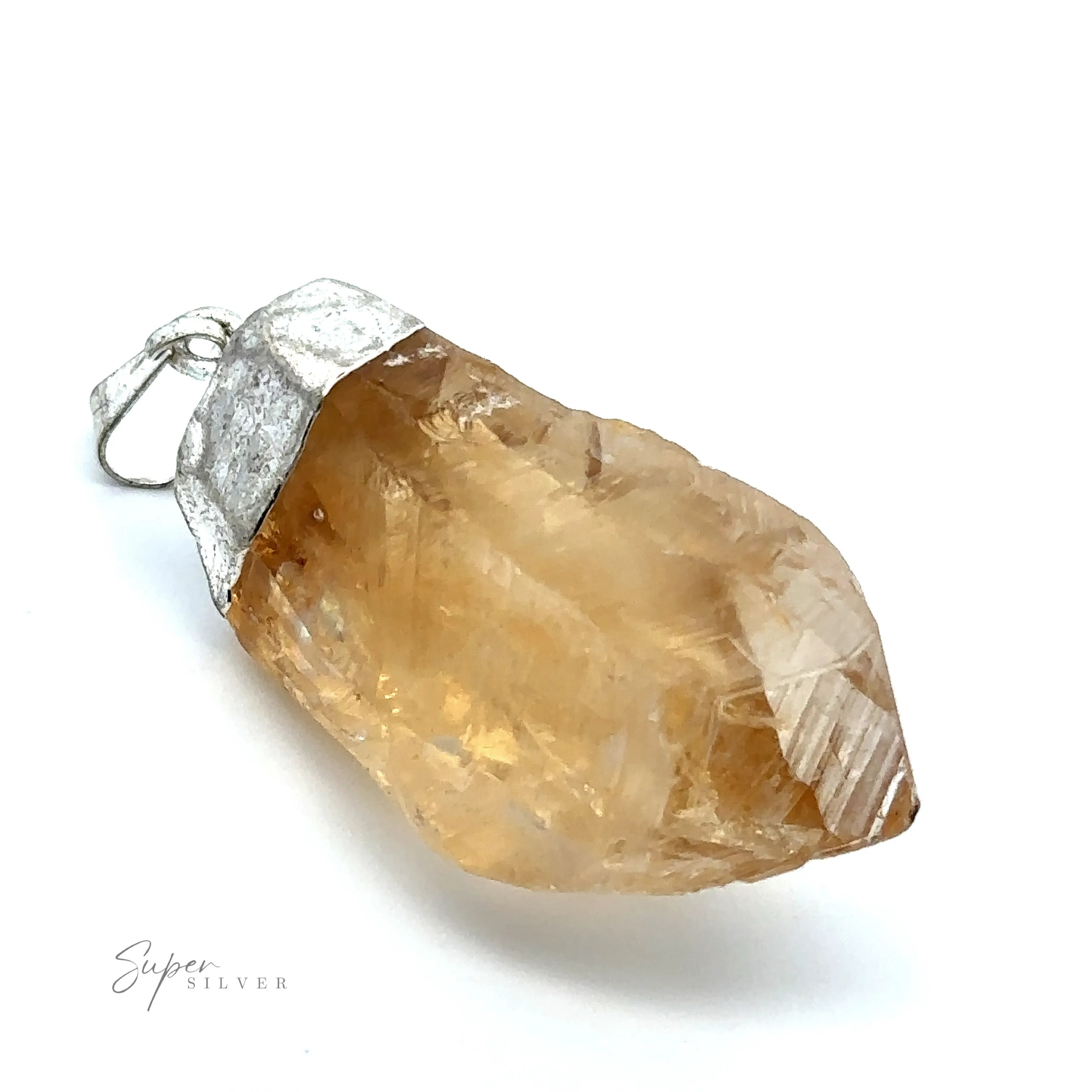 Raw Crystal Pendant With Silver Cap
