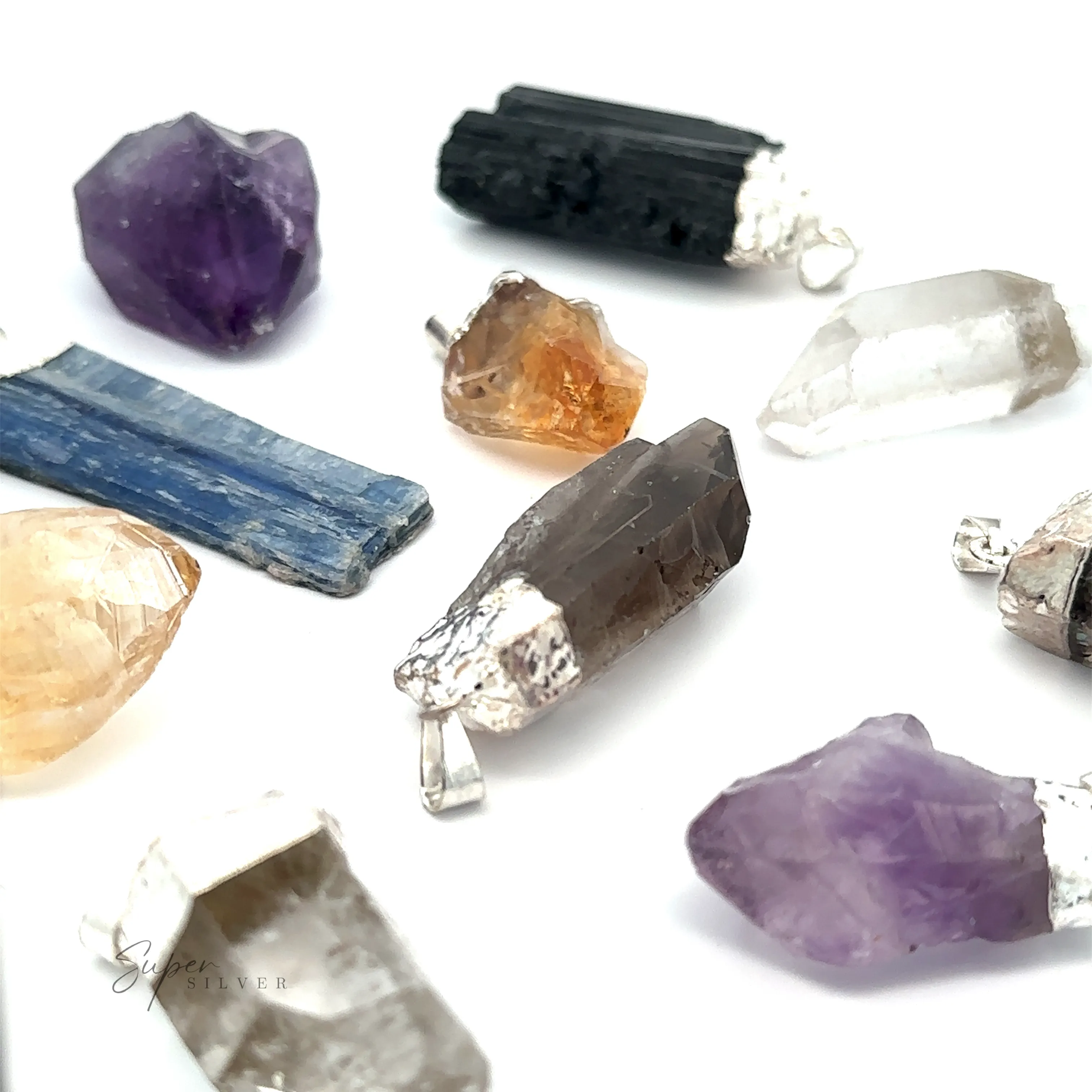Raw Crystal Pendant With Silver Cap