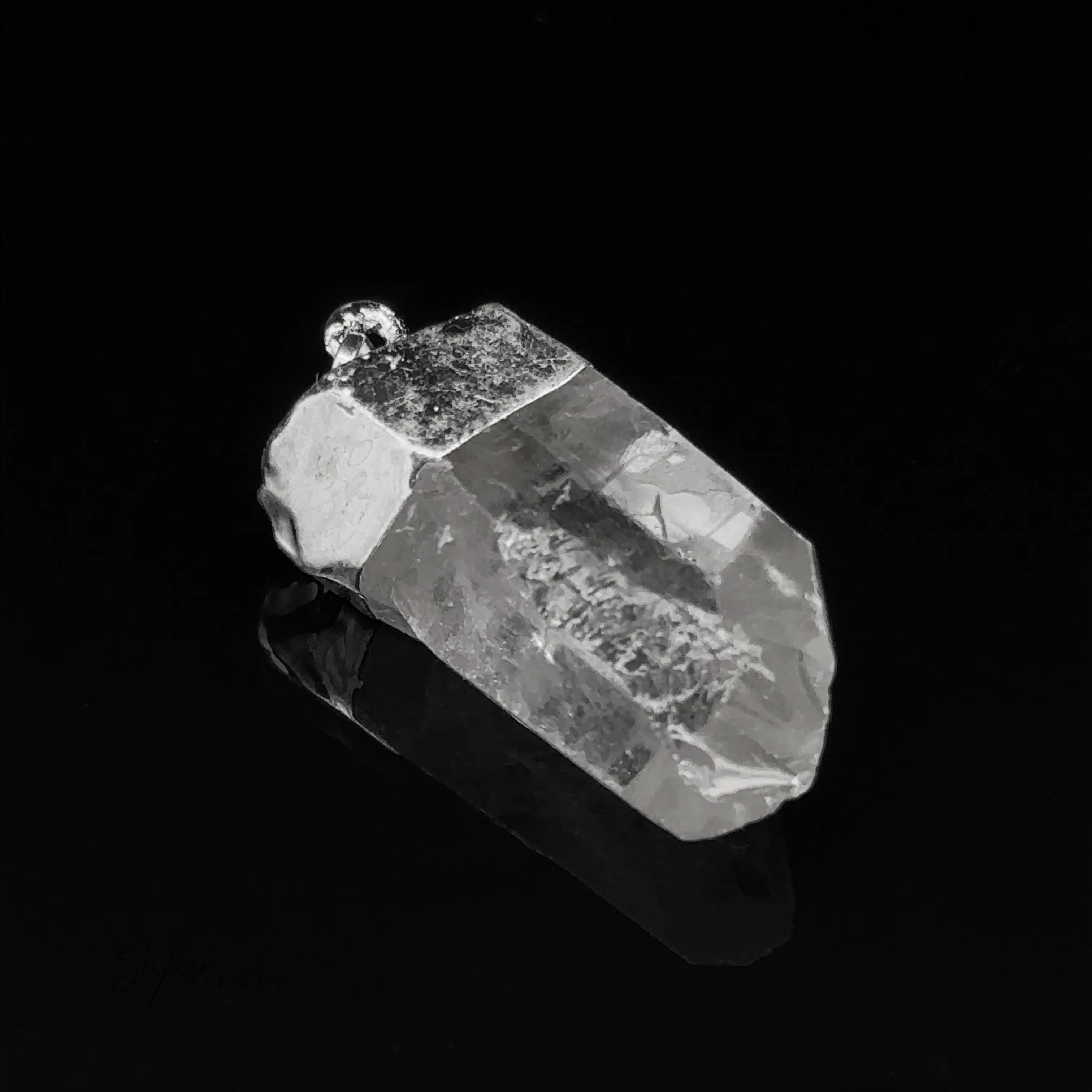 Raw Crystal Pendant With Silver Cap