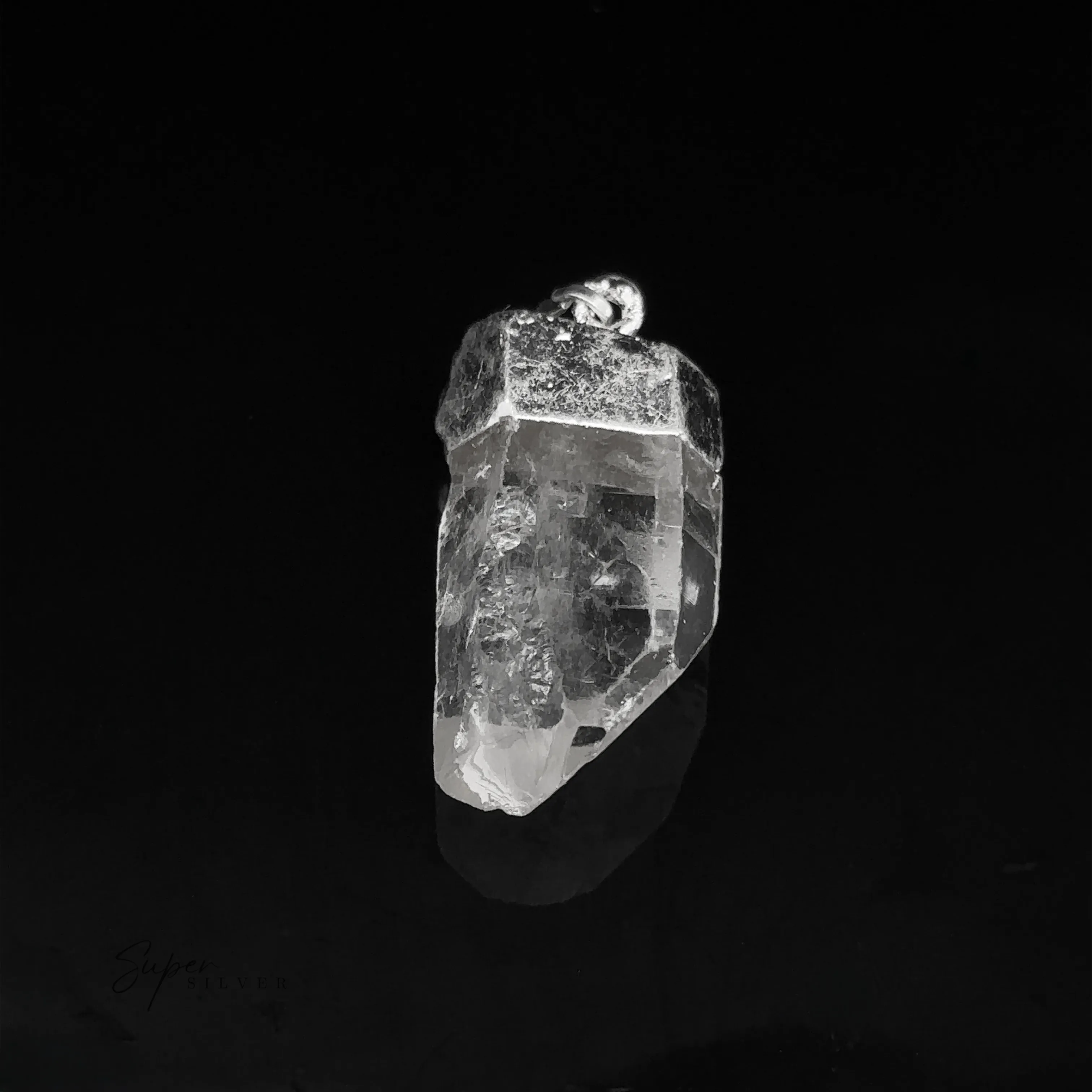Raw Crystal Pendant With Silver Cap