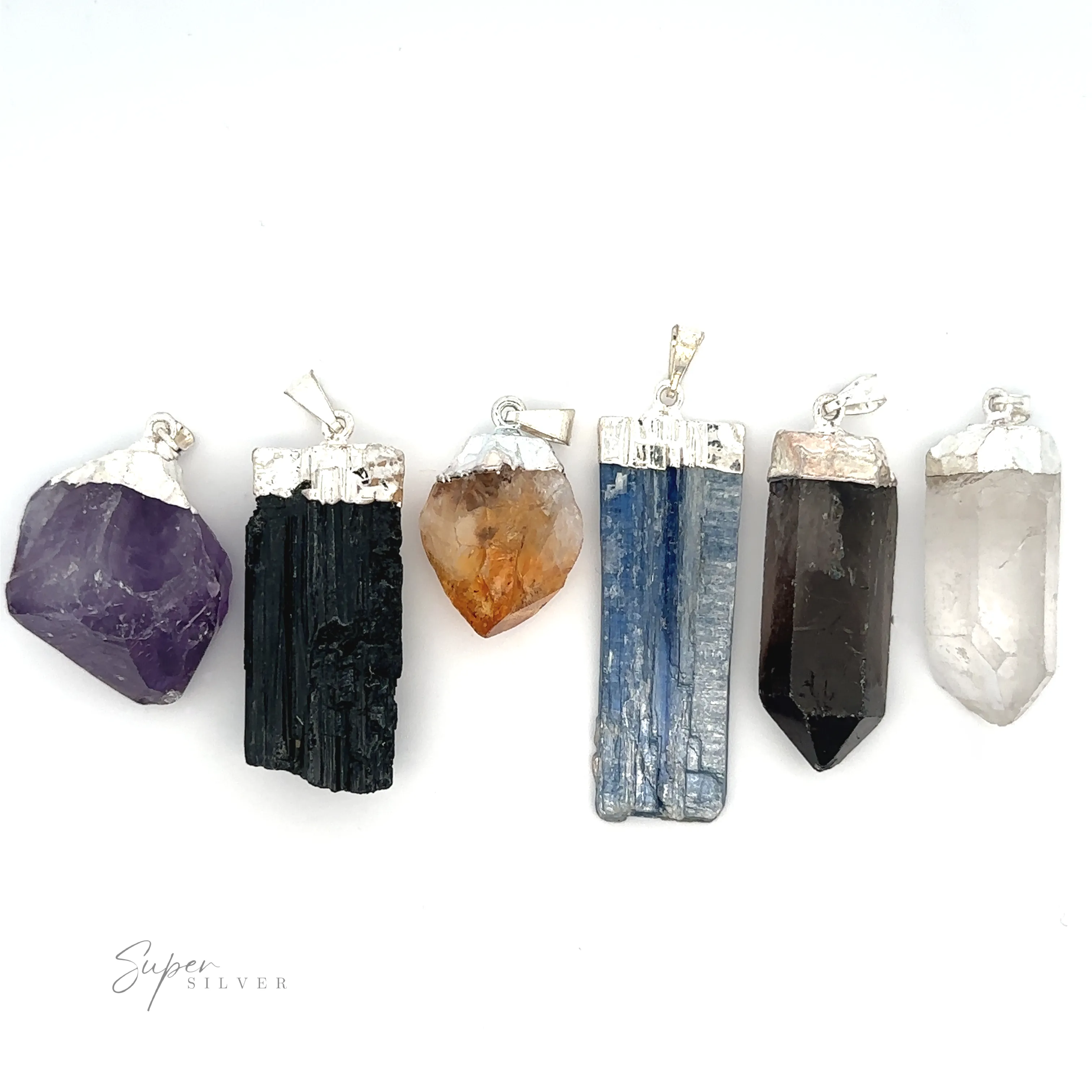 Raw Crystal Pendant With Silver Cap