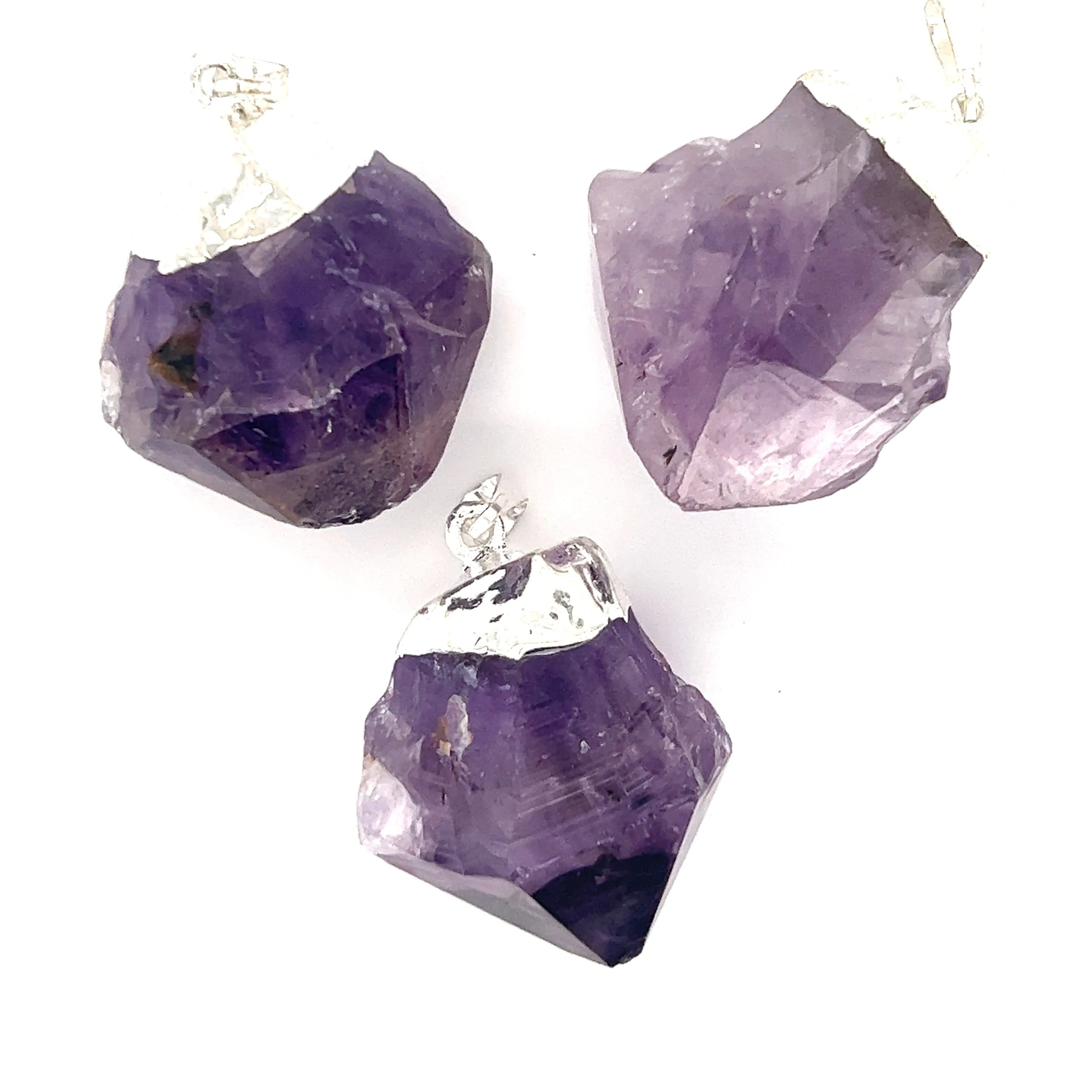 Raw Crystal Pendant With Silver Cap