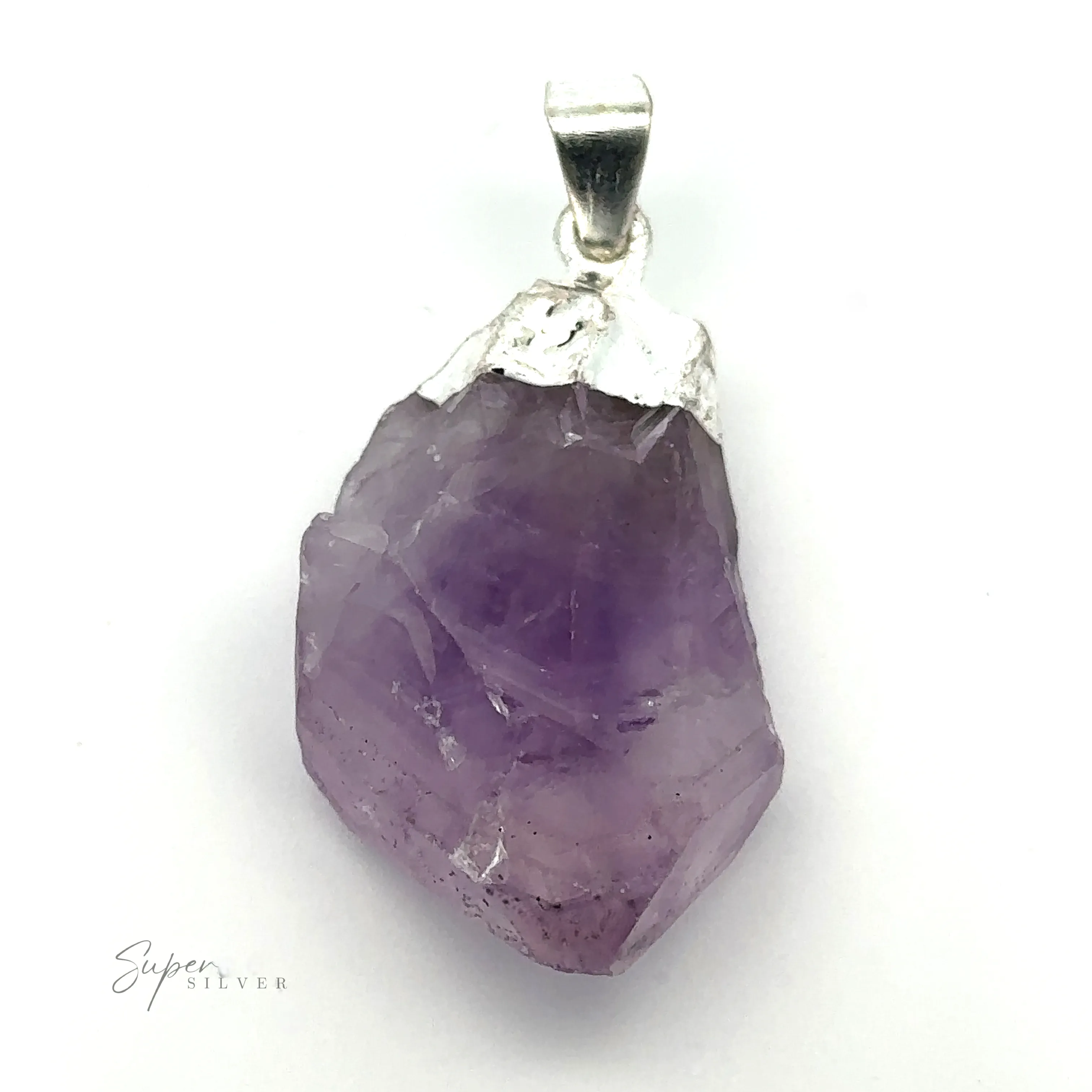 Raw Crystal Pendant With Silver Cap