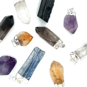 Raw Crystal Pendant With Silver Cap