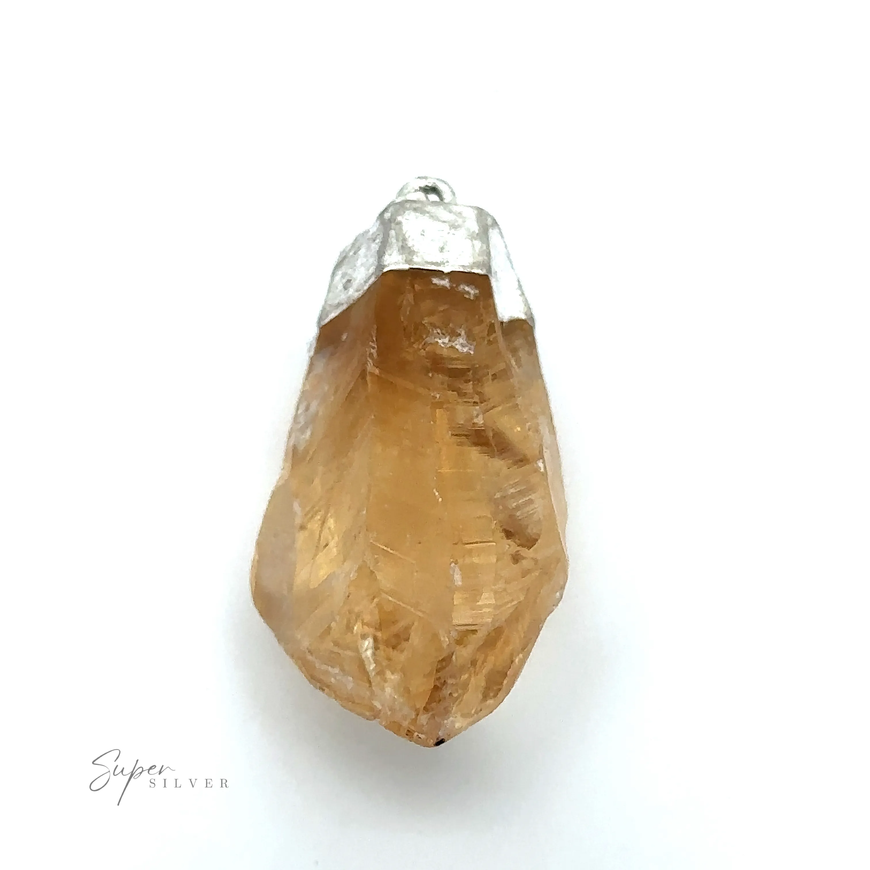 Raw Crystal Pendant With Silver Cap