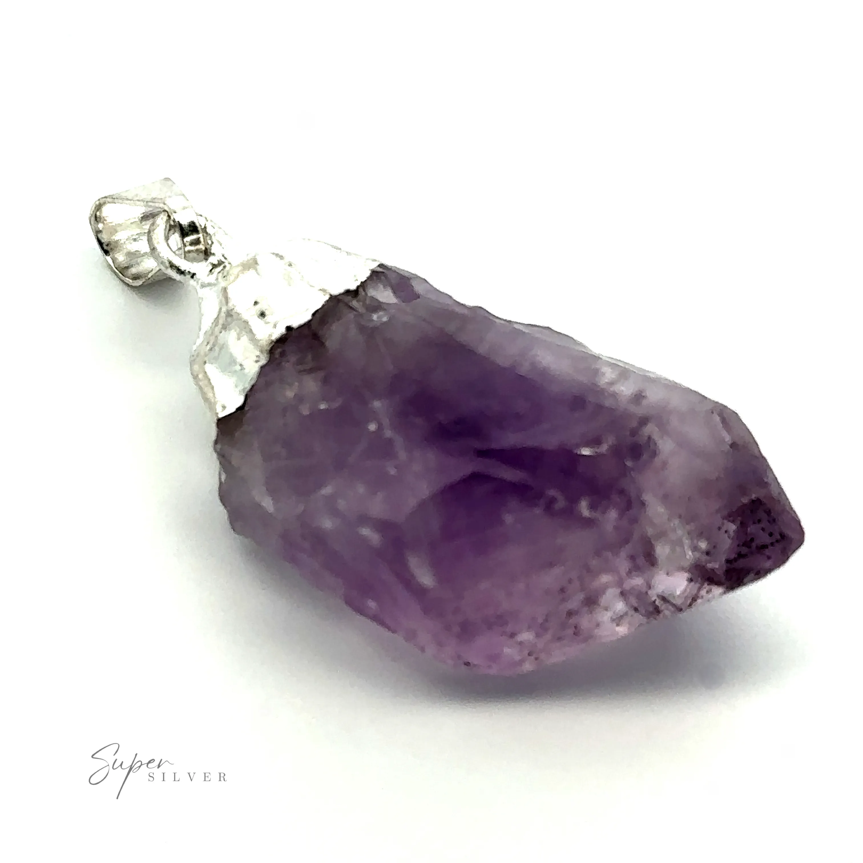 Raw Crystal Pendant With Silver Cap