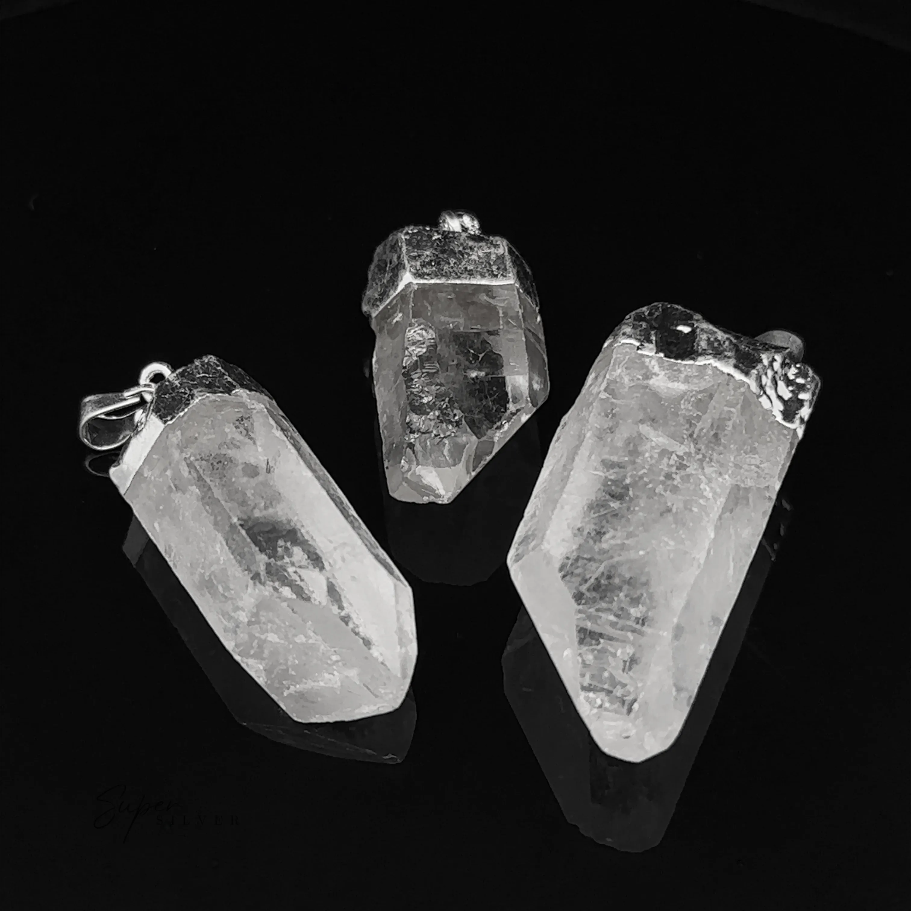 Raw Crystal Pendant With Silver Cap