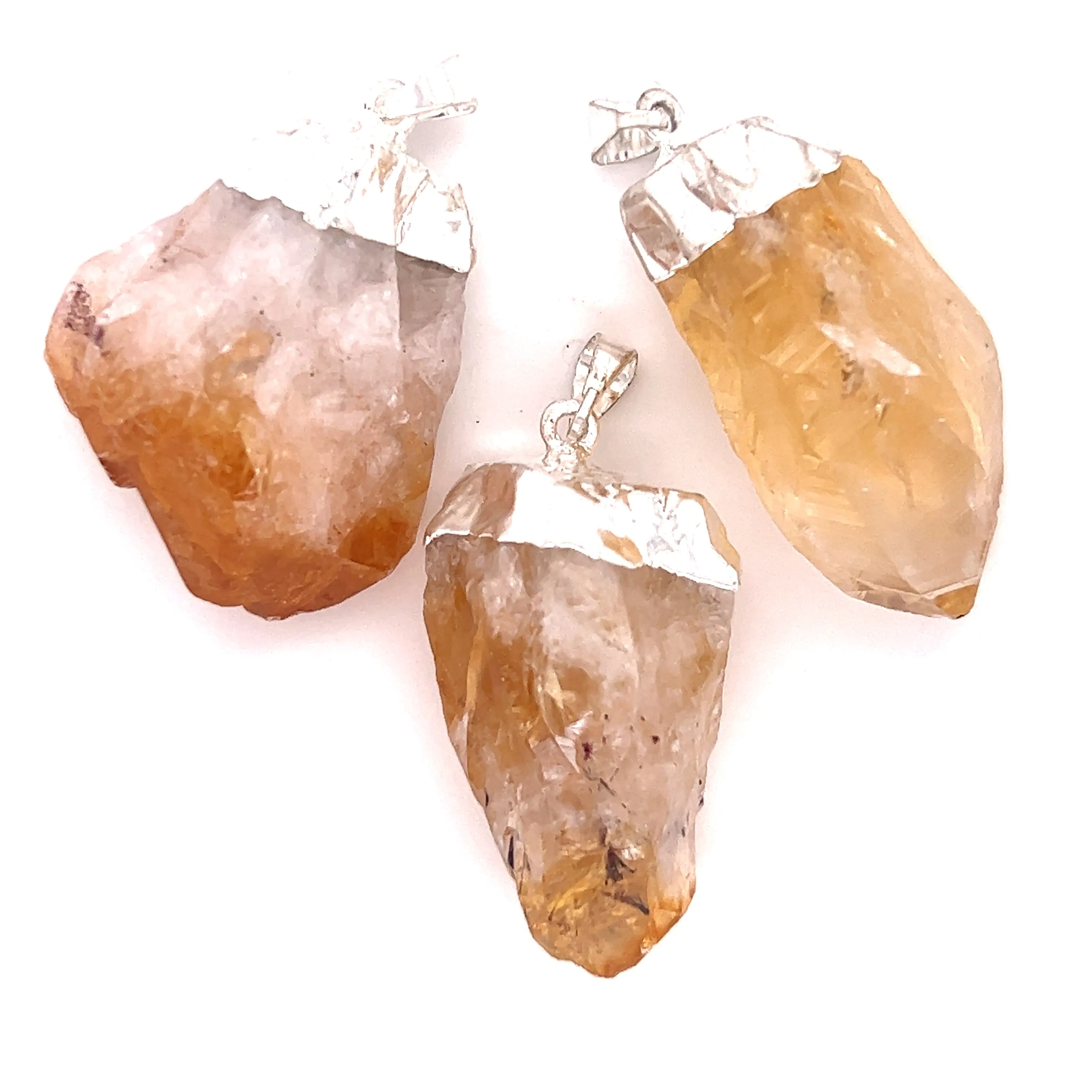 Raw Crystal Pendant With Silver Cap