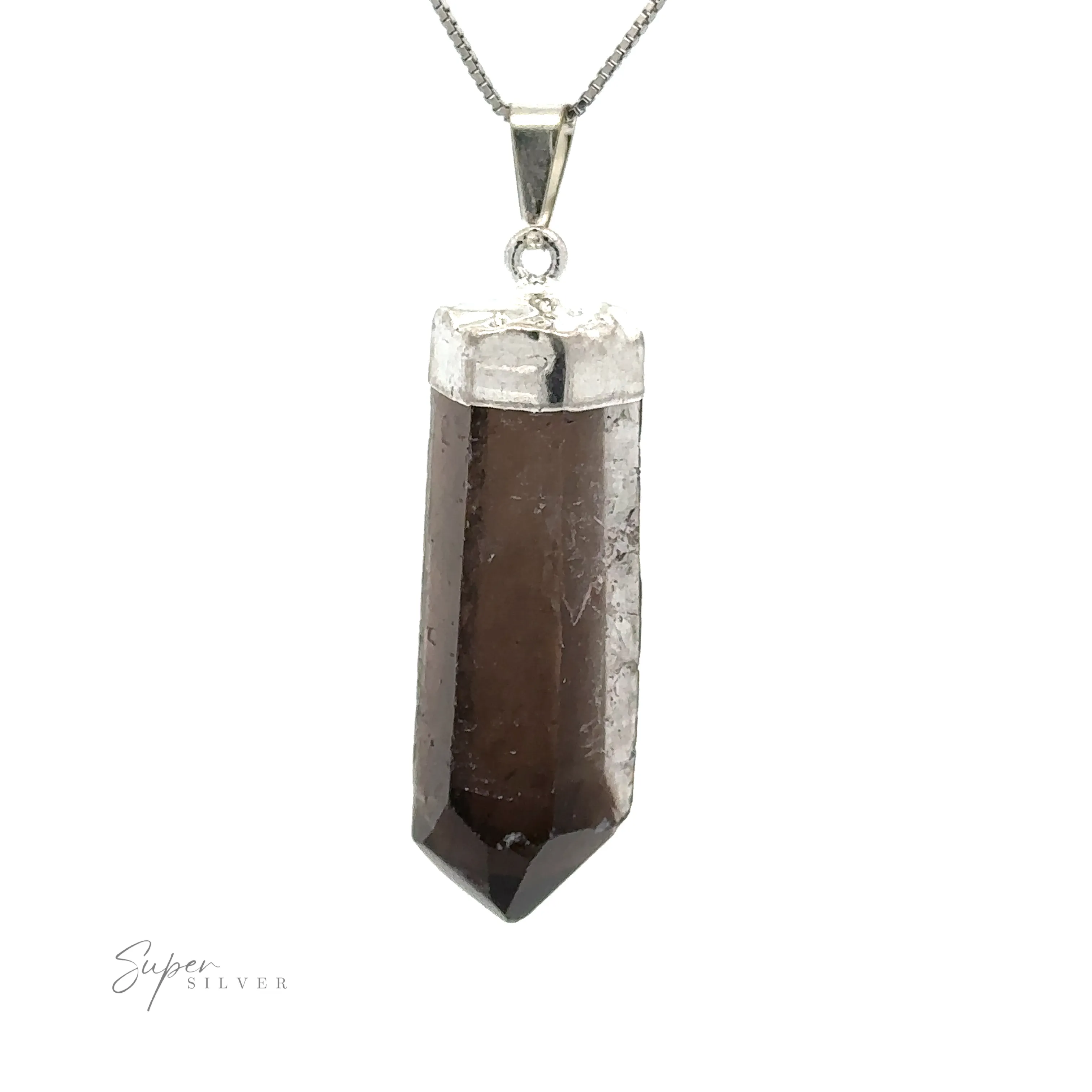 Raw Crystal Pendant With Silver Cap