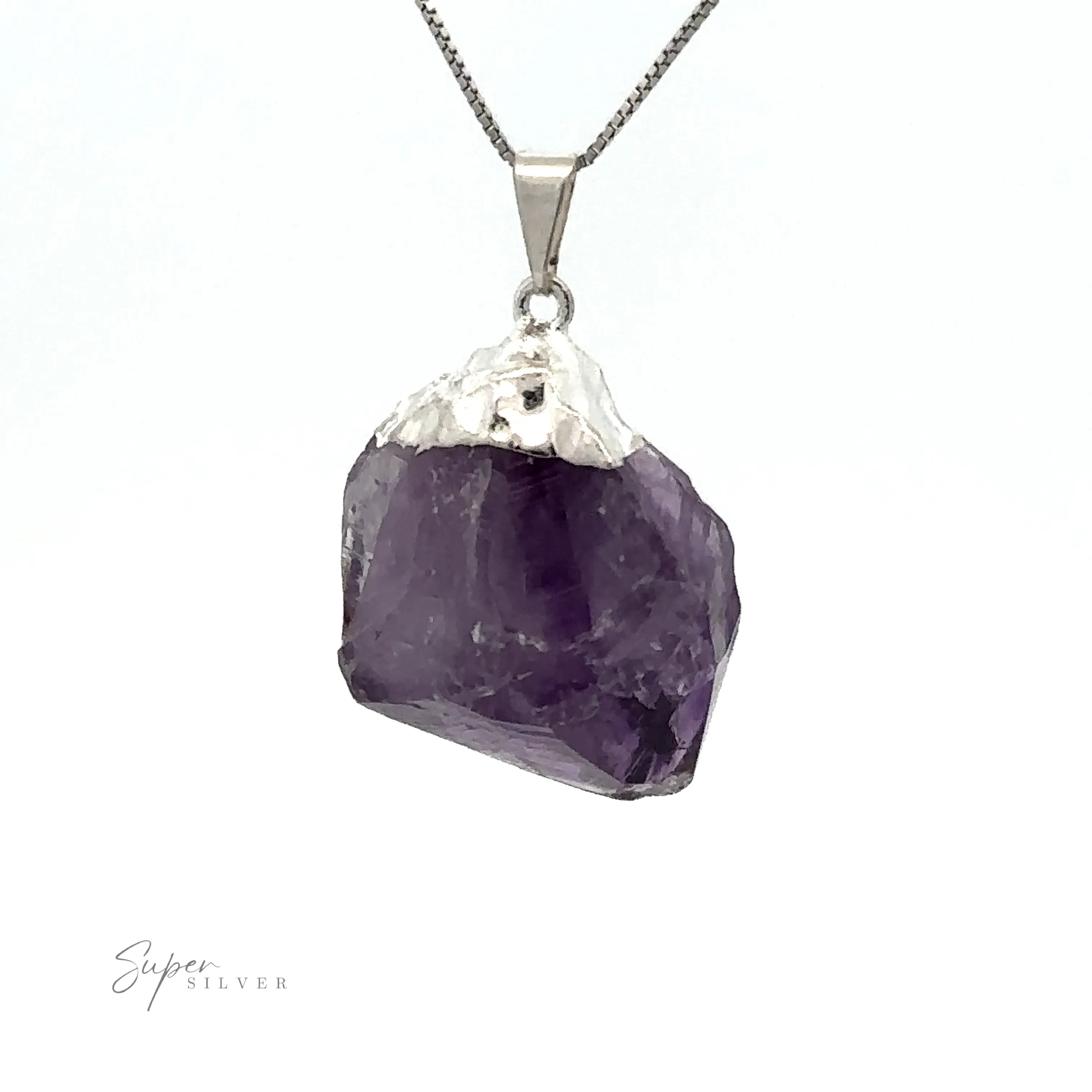 Raw Crystal Pendant With Silver Cap