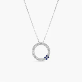 Roberto Coin Love In Verona Diamond & Sapphire Necklace In White Gold