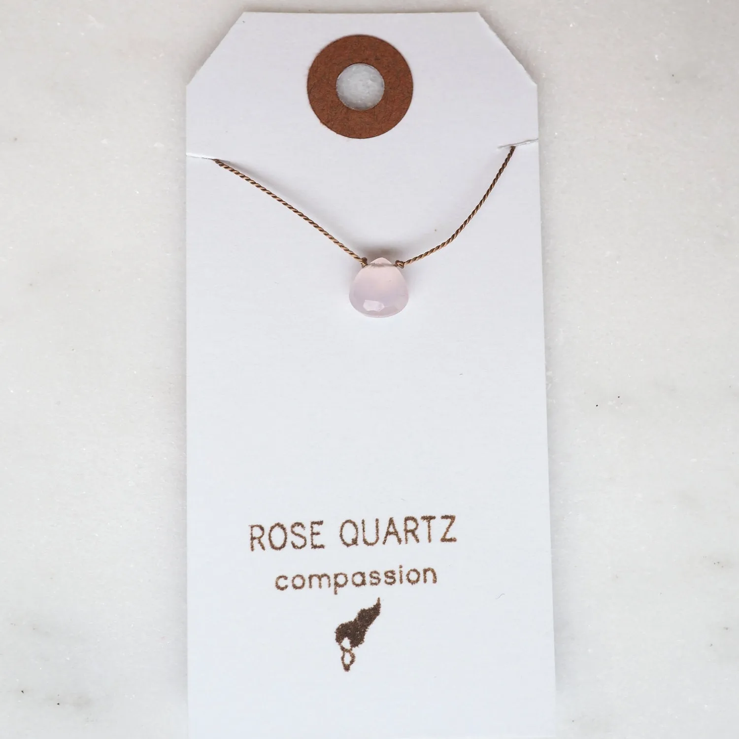 Rose Quartz Teardrop Necklace: compassion