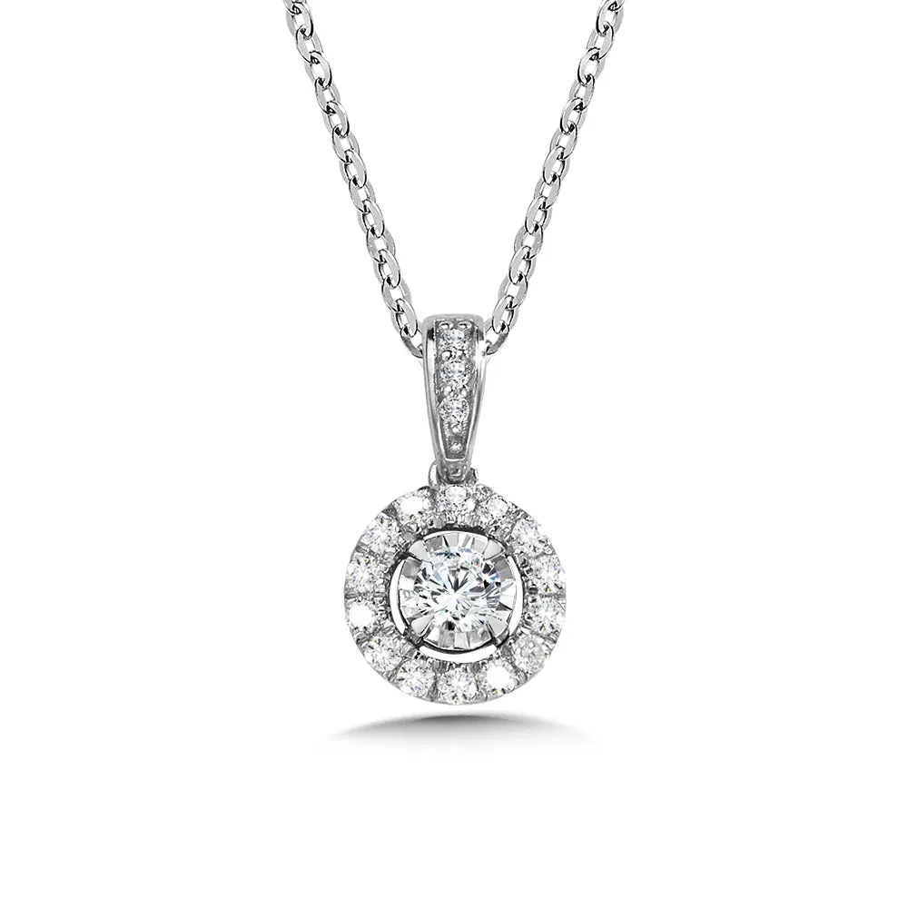 Round Heavenly Halo Diamond Star Pendant (1/4 ctw)