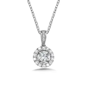 Round Heavenly Halo Diamond Star Pendant (1/4 ctw)