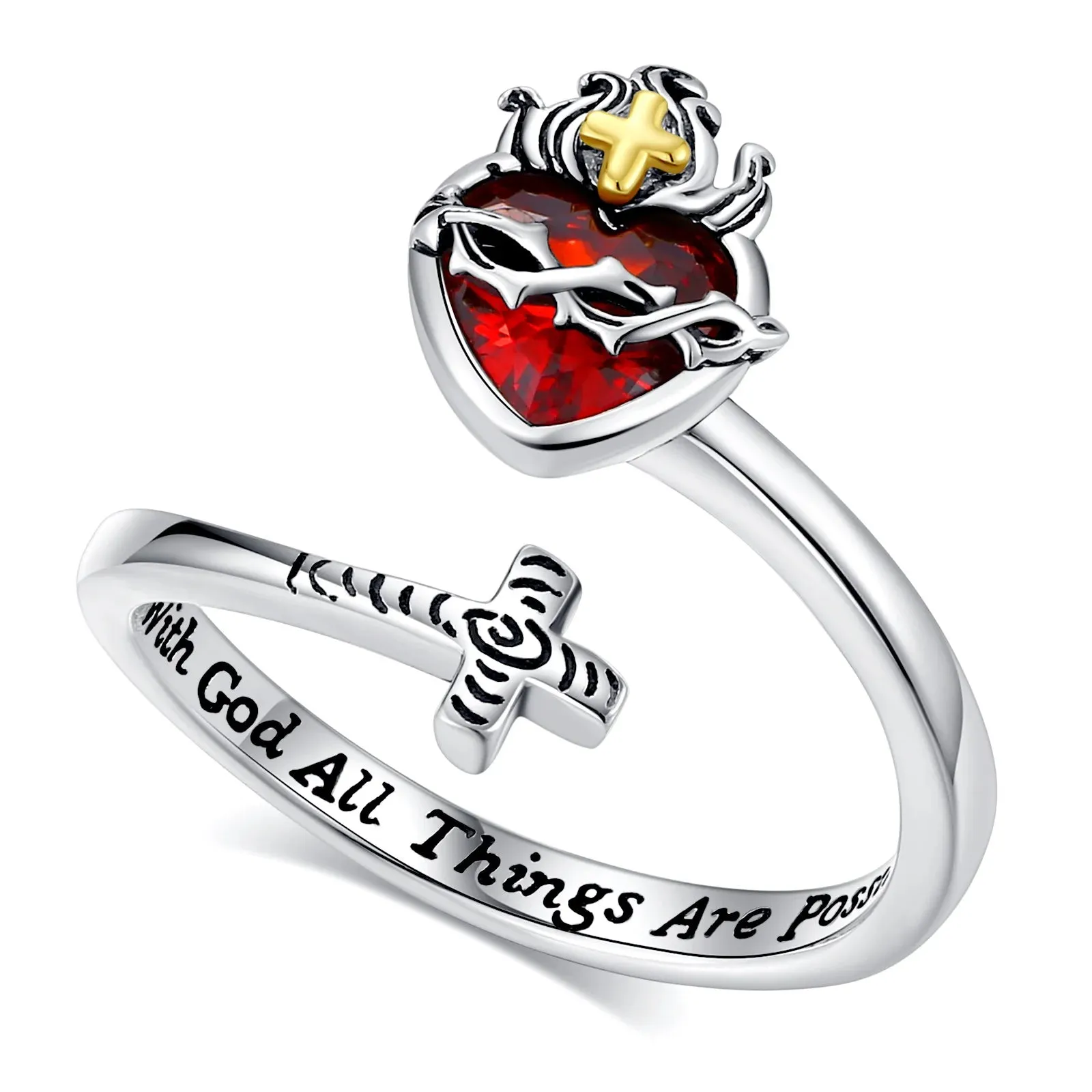 Sacred Heart of Jesus Adjustable Ring