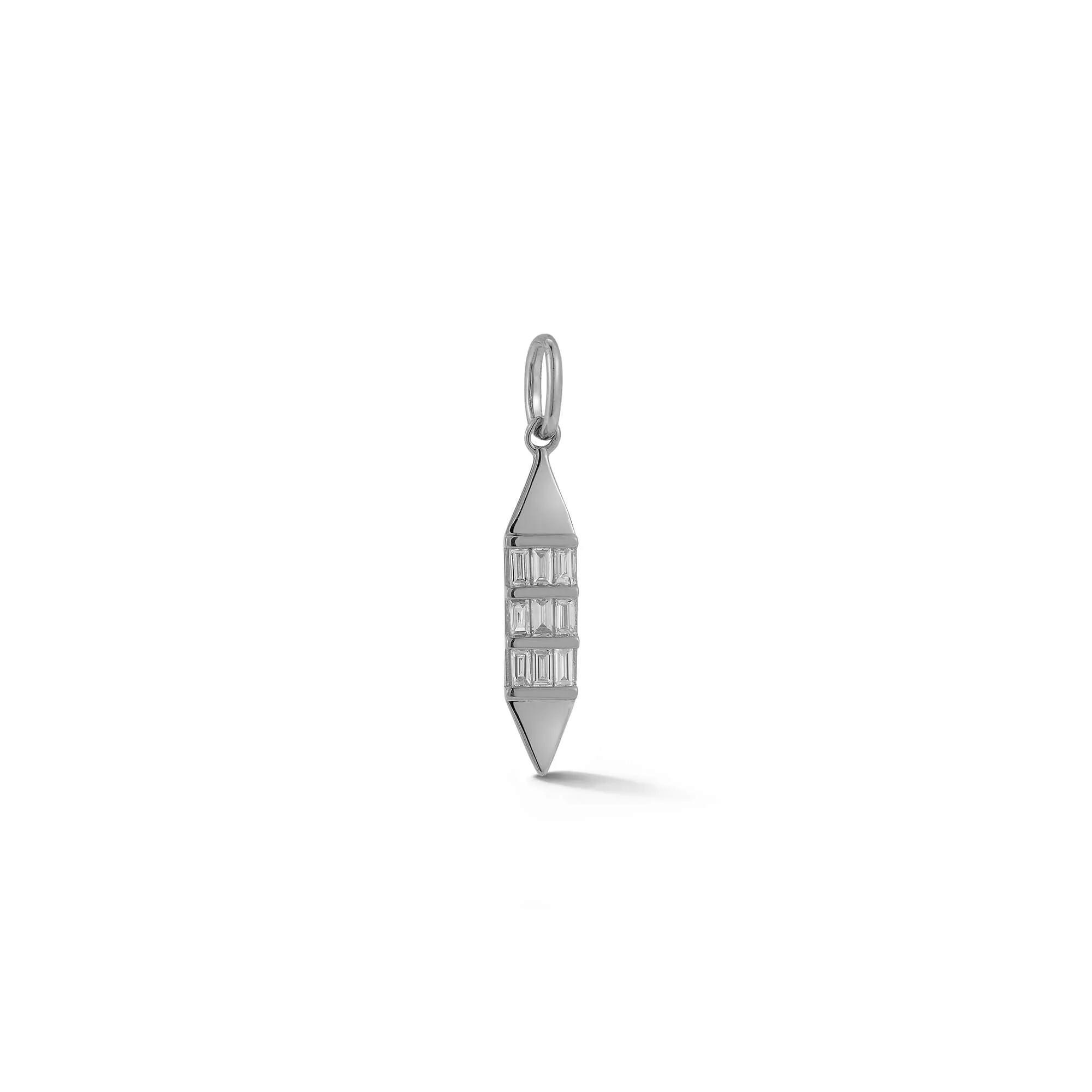 Sadie Pearl Gold Tag Baguette Charm
