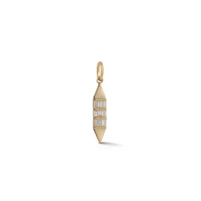 Sadie Pearl Gold Tag Baguette Charm