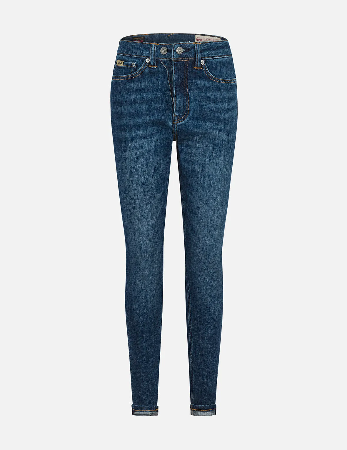 Seagull Appliqué Embroidery Skinny Jeans