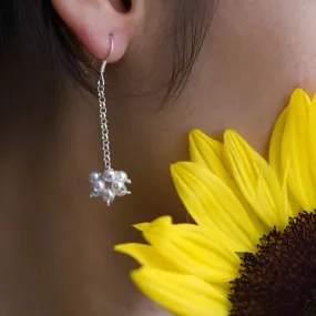 Silver Pearl Bunch Earrings