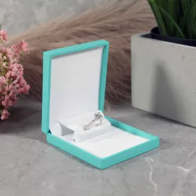 Slim Pocket Sized Light Blue Ring Box