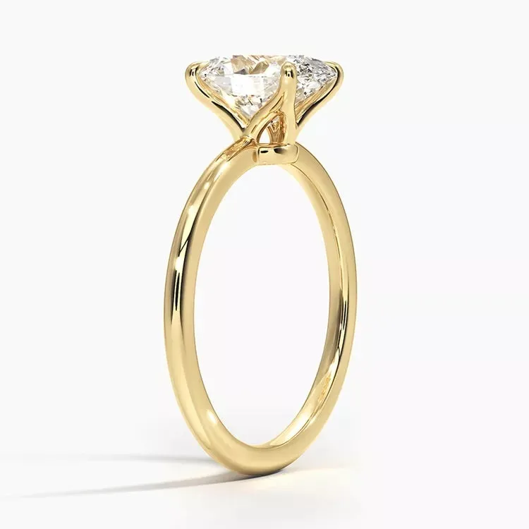 Solitaire Cushion Cut 4-Claw Engagement Ring