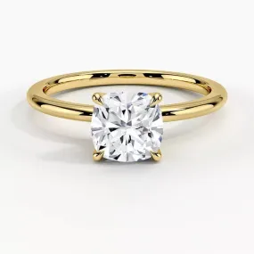 Solitaire Cushion Cut 4-Claw Engagement Ring