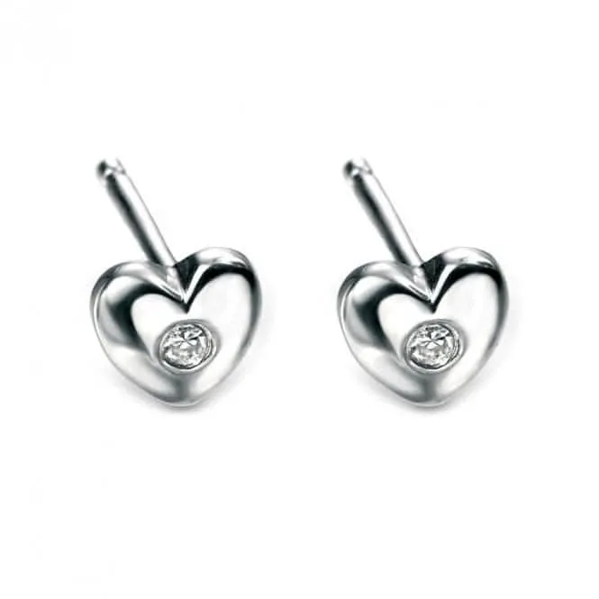 Sterling Silver Heart Stud Earrings E572