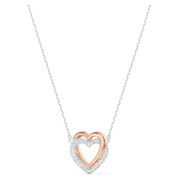 Swarovski Infinity necklace Heart, White, Mixed metal finish 5518868