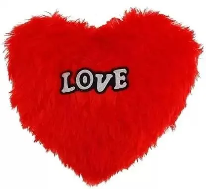 The Decor Affair Toys Tuffy Heart Shape Cushion Stuffed Hanging Red Pillow - Thoughtful Surprise for Your Valentine - Pack of 1-34 cm (Red).