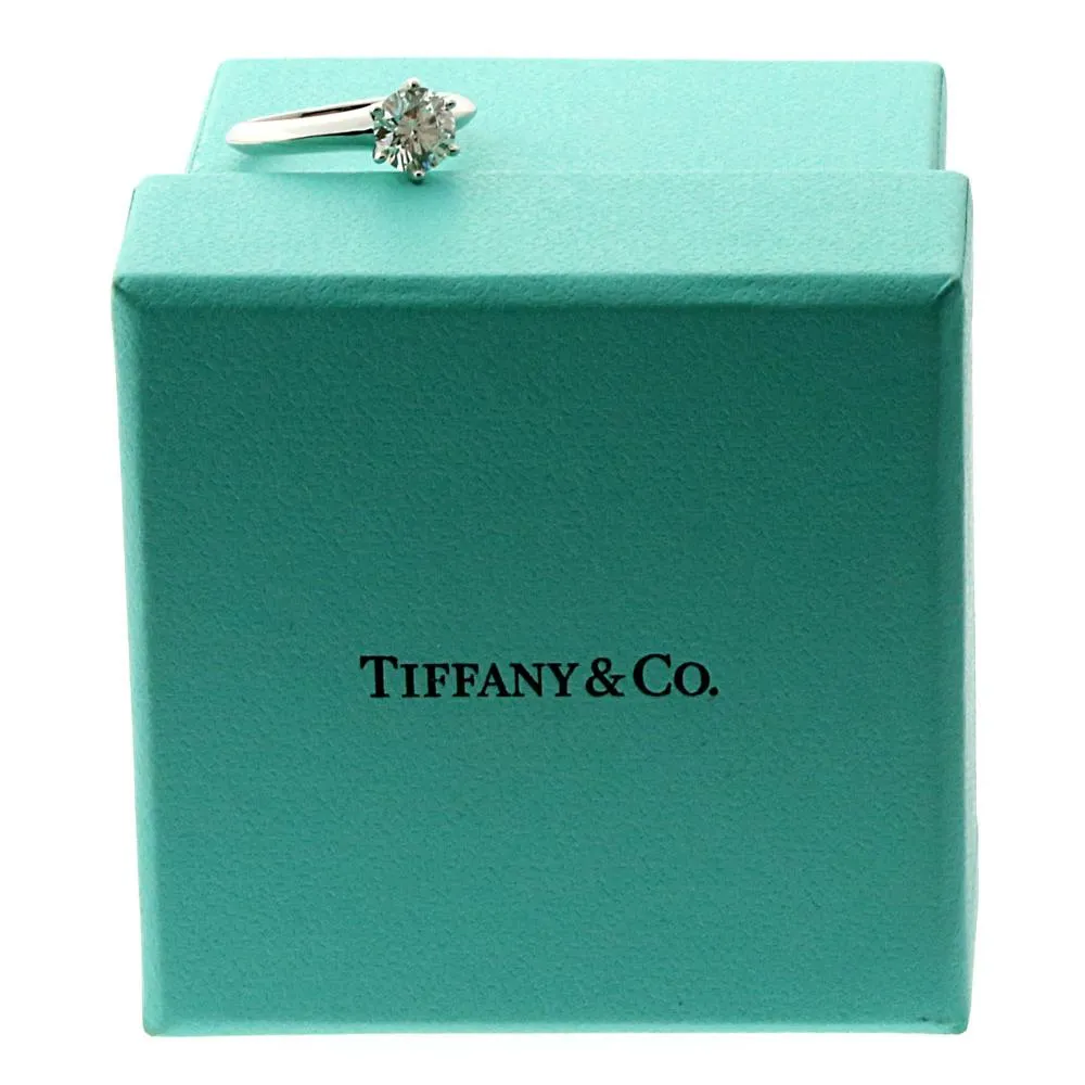 Tiffany & Co Solitaire Diamond .96ct Platinum Engagement Ring