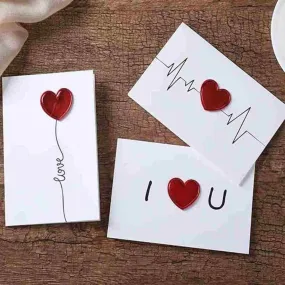 True Love Greeting Card | 3D Red Heart Greeting Cards [Set of 2]