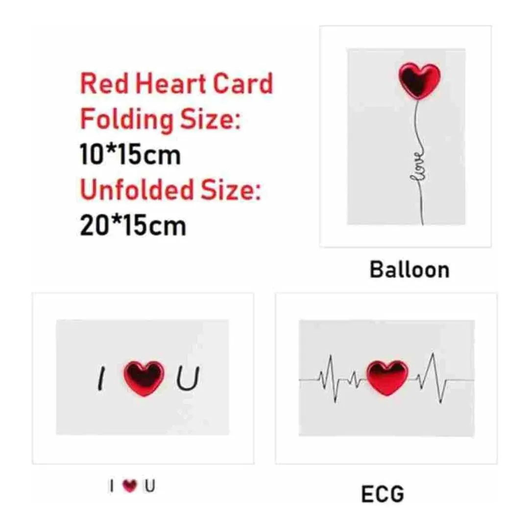 True Love Greeting Card | 3D Red Heart Greeting Cards [Set of 2]