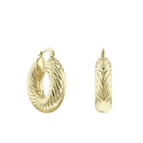 Twist Creole Hoop Earrings | 9K Yellow Gold